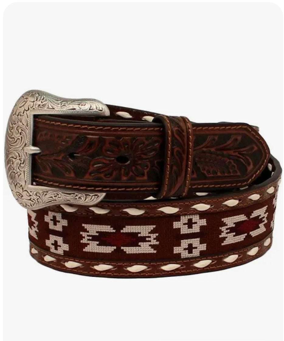 NOCONA MENS BROWN AZTEC BEADED BELT-N210002702 Laherradurawwnc.com