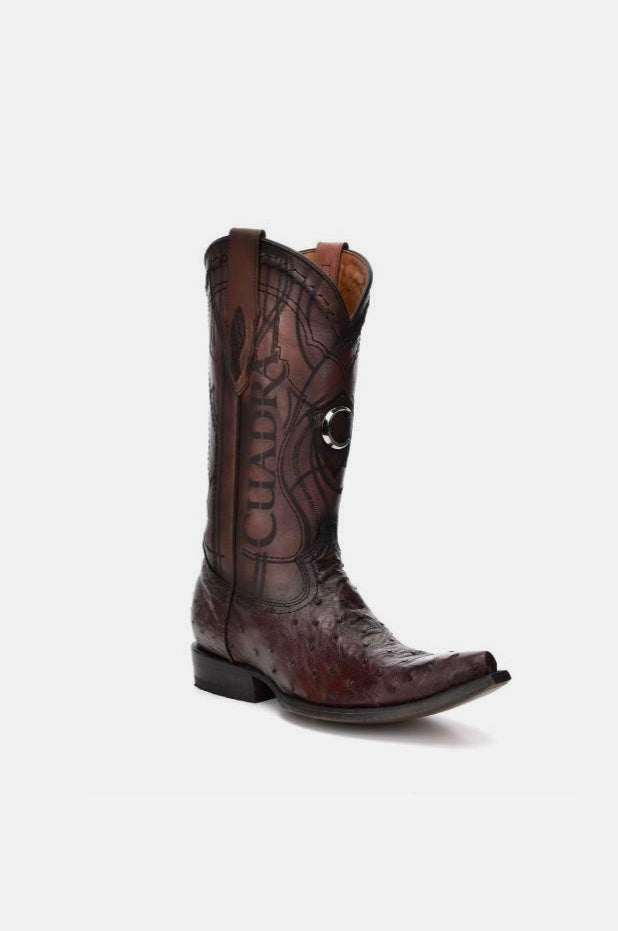 CUADRA BOOTS OSTRICH PORTO VINO/BROWN SNIP TOE