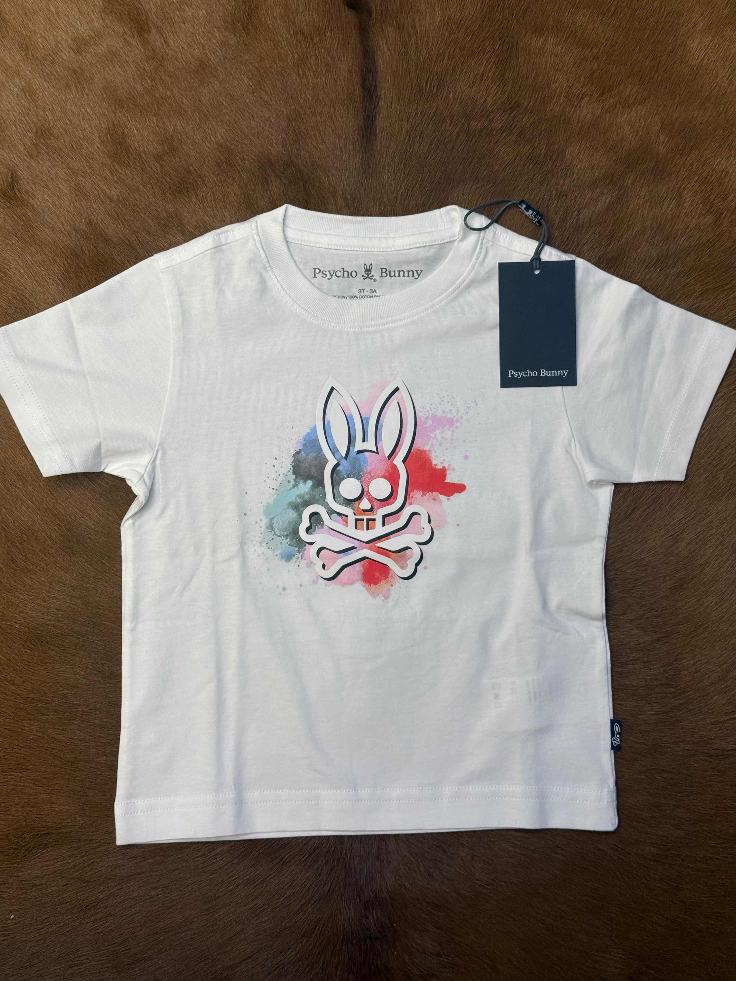 PSYCHO BUNNY KIDS SKYROS GRAPHIC TEE WHITE B0U498F200