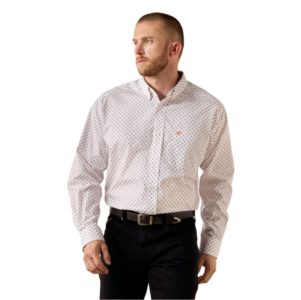 ARIAT MENS WHITE GEO PRINT SHIRT- 10071748