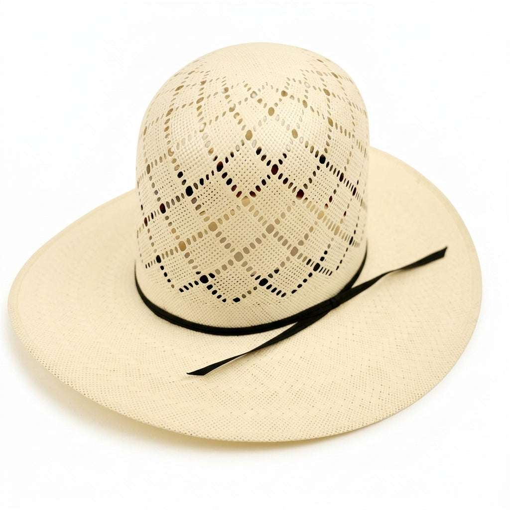 HERRADURA STRAW HAT 100x 5 JAP CUADROS BLANCOS Laherradurawwnc.com