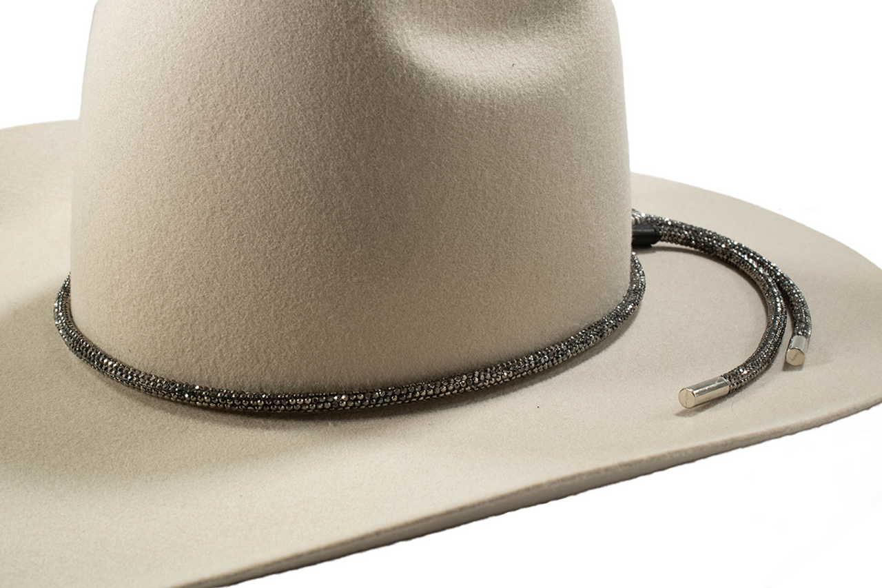 Bolo Tie Women sliding necklace black rhinestones D740002601