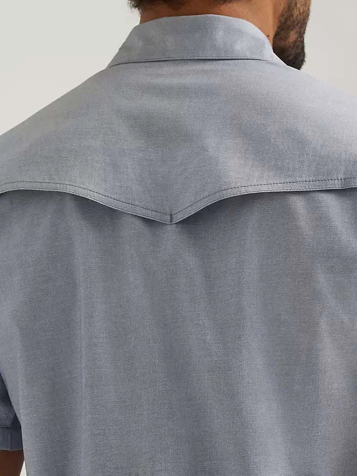 WRANGLER BABY BLUE SHORT SLEEVE BUTTON UP SHIRT- 112375152 Laherradurawwnc.com