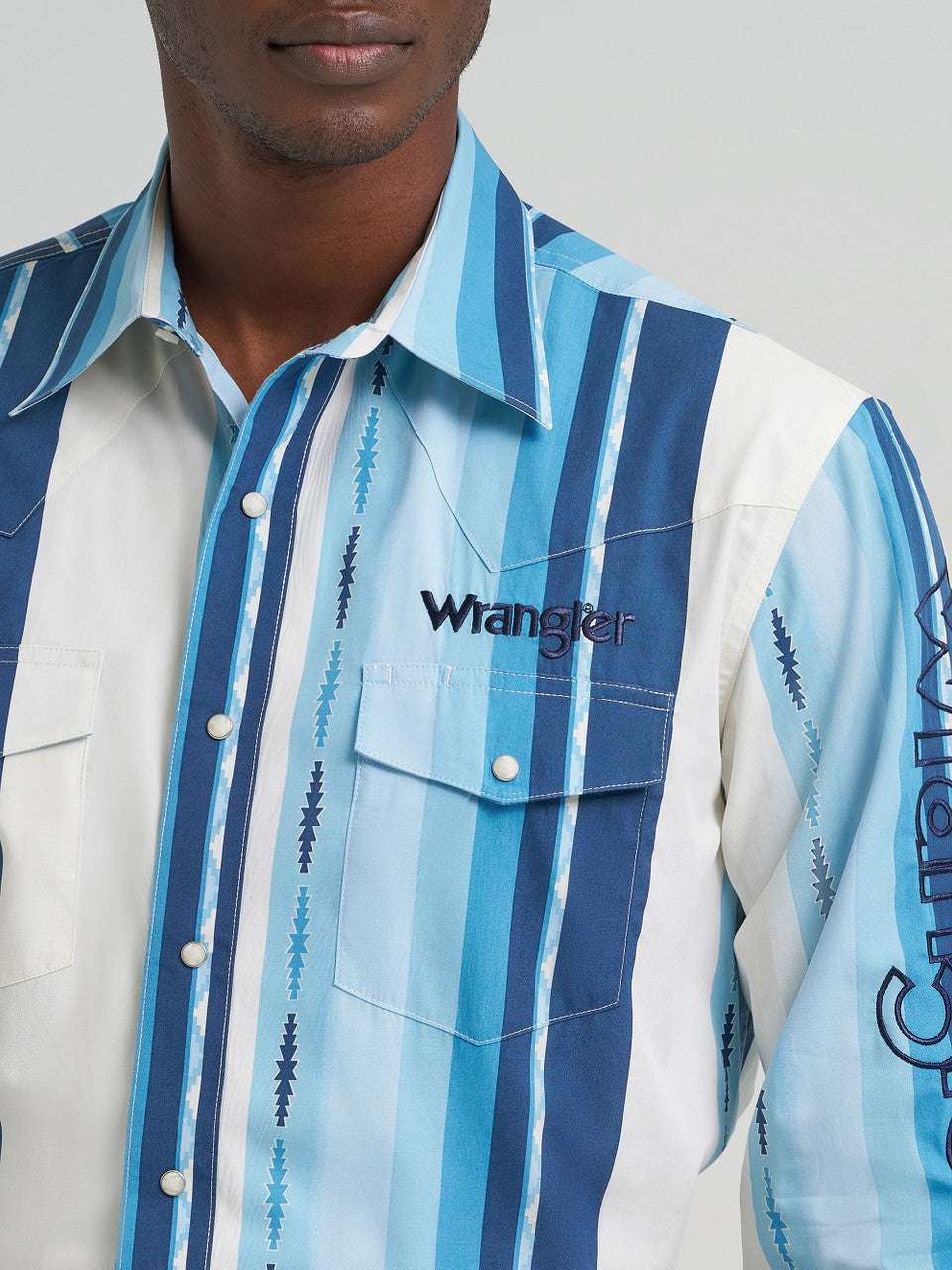 WRANGLER SHIRT CLASSIC FIT BLUE/NAVY LONG SLEEVE 112379239 Laherradurawwnc.com