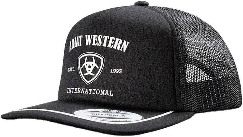 ARIAT MEN’S BLACK FOAM PRINTED LOGO CAP - A300089001