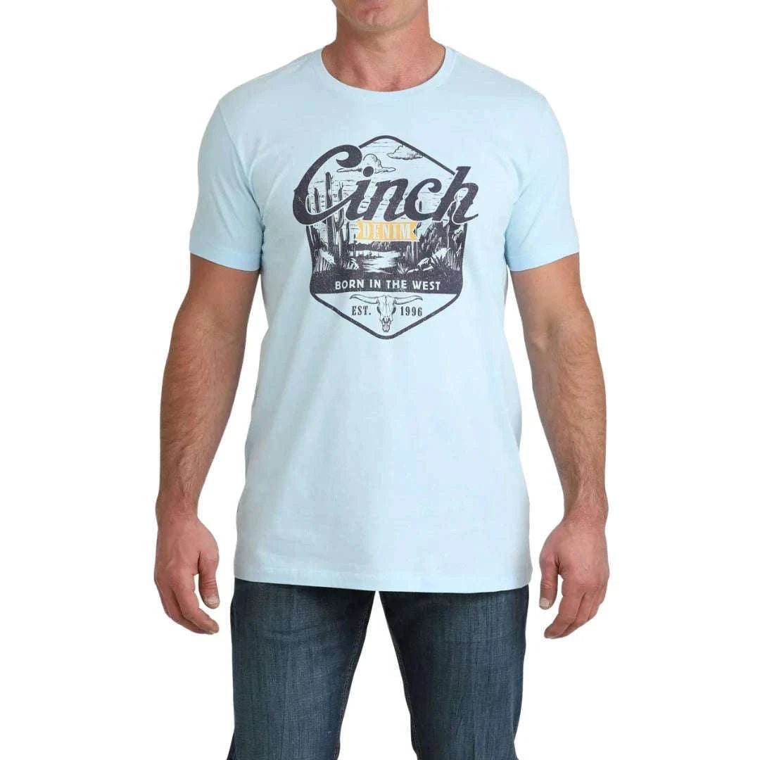 CINCH MENS T-SHIRT SHORT SLEEVE SKY BLUE -MTT1690718 Laherradurawwnc.com