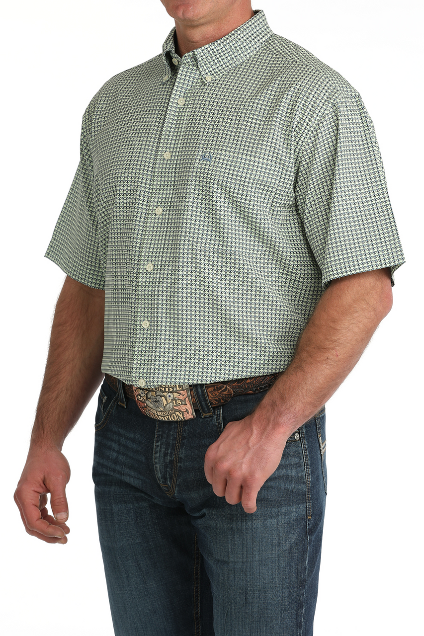 CINCH MENS SHORT SLEEVE SHIRT-GREEN - MTW1704164