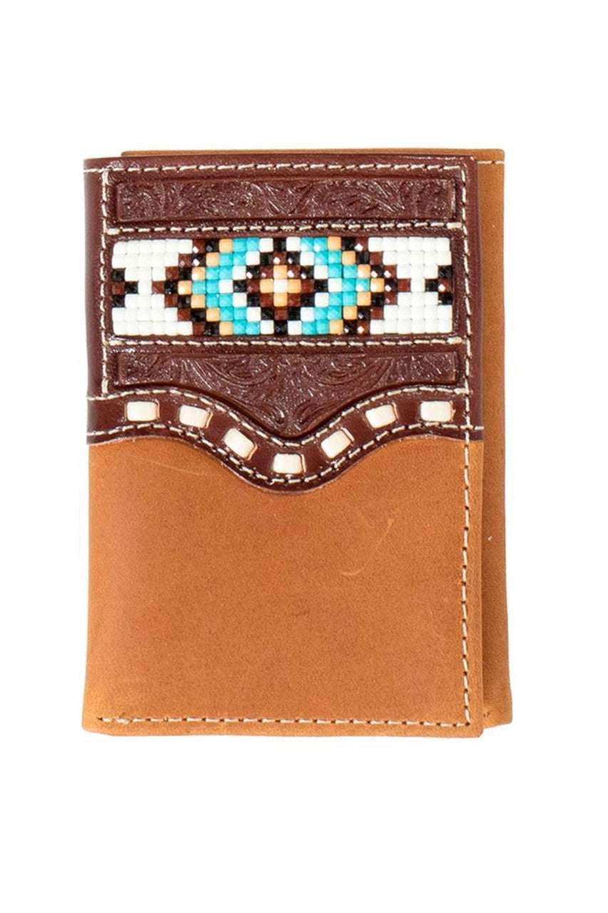 NOCONA BROWN AZTEC TRI-FOLD WALLET- N5416302 Laherradurawwnc.com