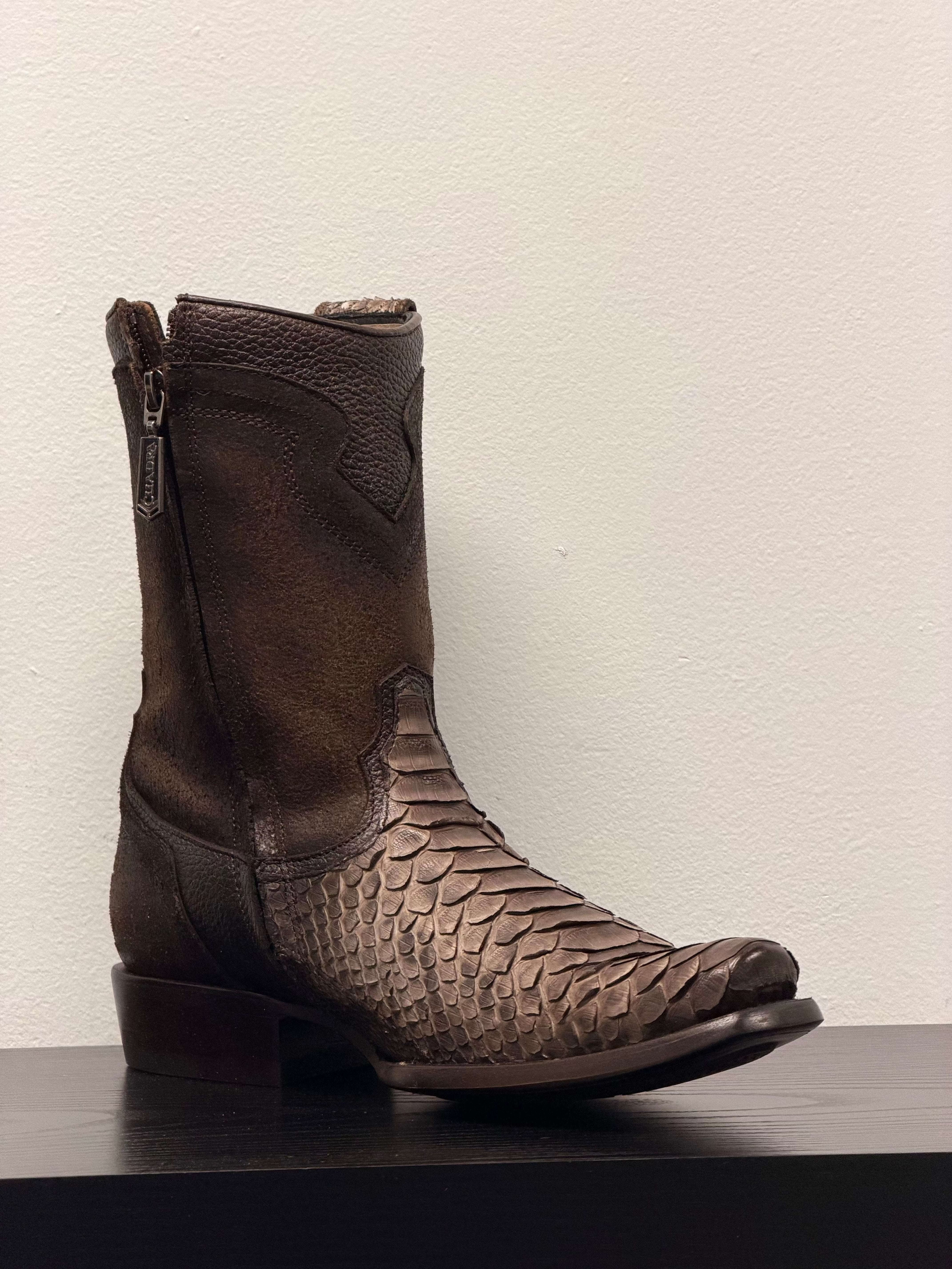 BOTA CUADRA MENS PITÓN BACK YORK CAFÉ CHOCOLATE NARROW TOE CC214 Laherradurawwnc.com