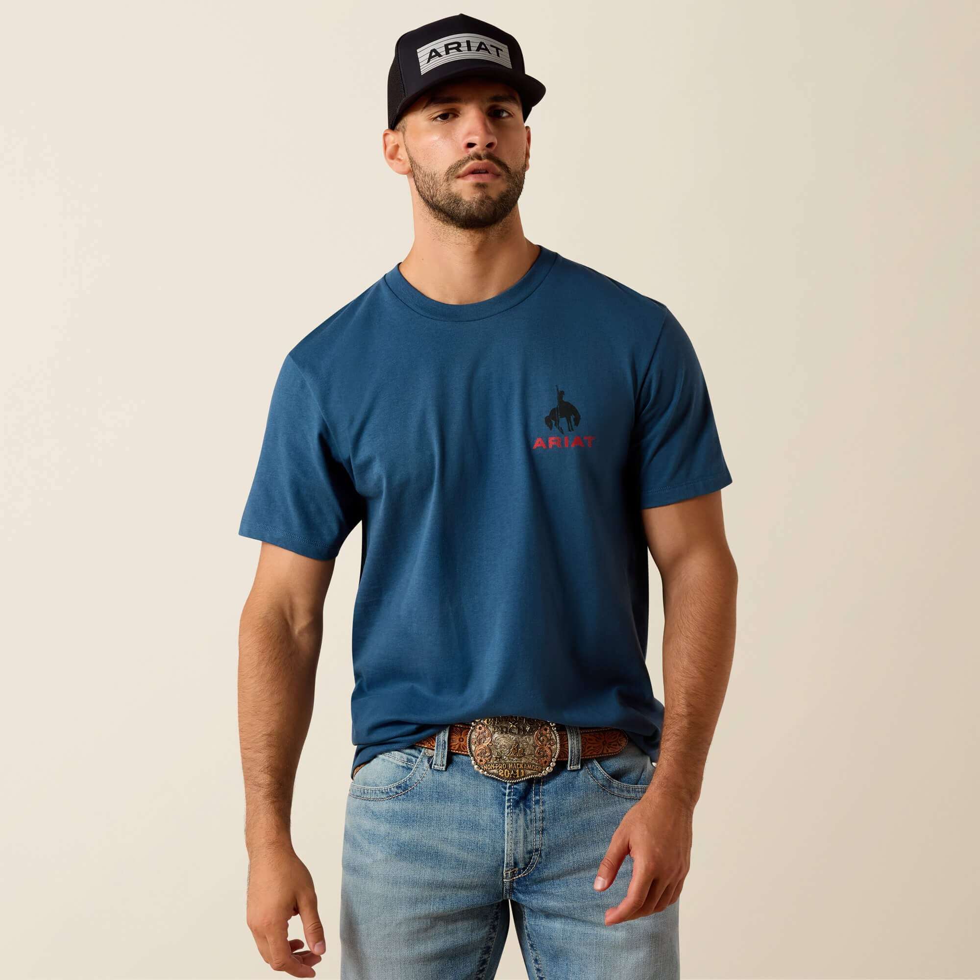 ARIAT MEN T-SHIRT FLAG BRONCO SS KEY LARGO - 10071192 Laherradurawwnc.com