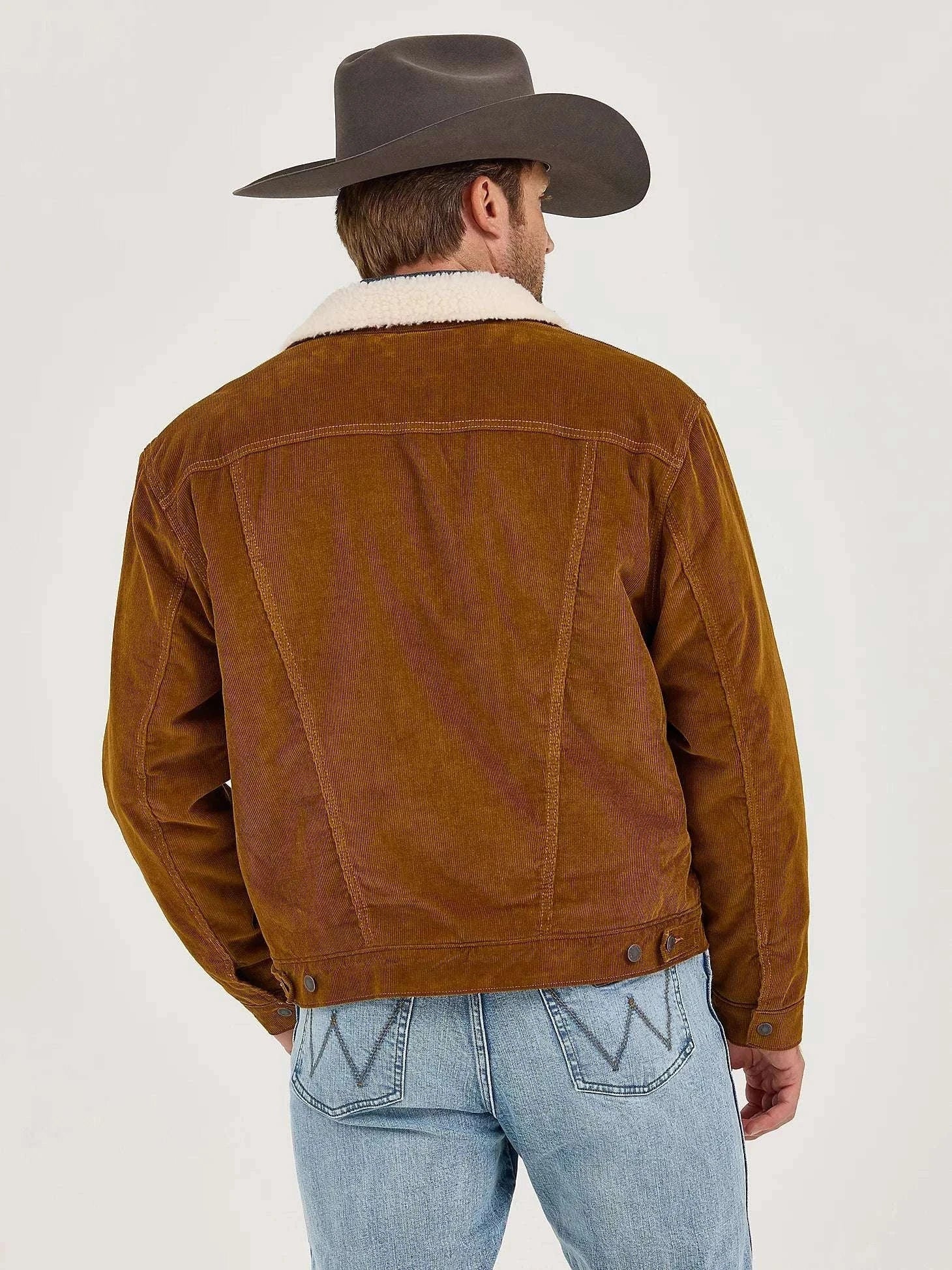 MEN'S WRANGLER COWBOY CUT SHERPA LINED CORDUROY JACKET 112367603 Laherradurawwnc.com