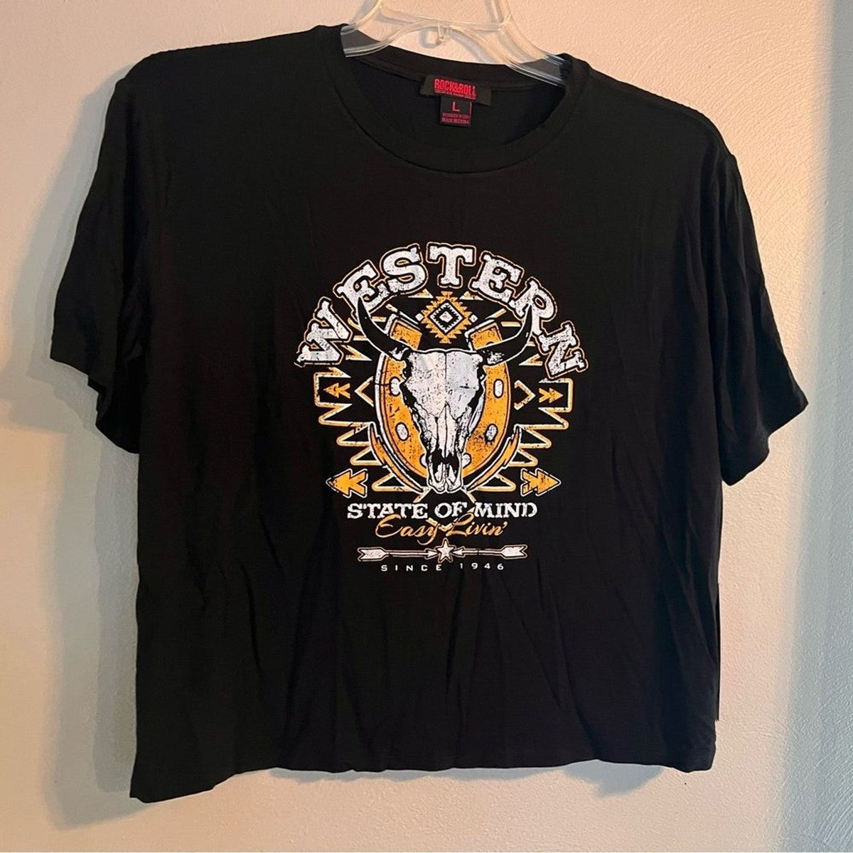 Rock & Roll Western Graphic On Boxy Tee T-shirt RRWT21RZND