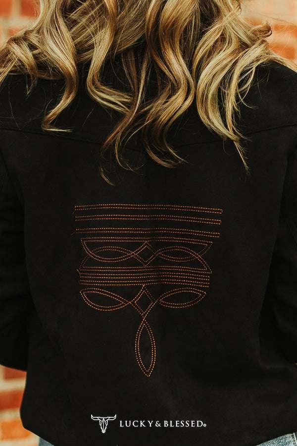 LUCKY&BLESSED WOMEN EMBROIDERY BLAZER BLACK Laherradurawwnc.com