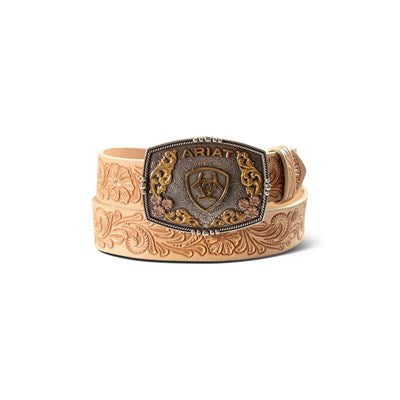 ARIAT WOMENS TAN HAND TOOLED WESTERN BELT A1568148 Laherradurawwnc.com