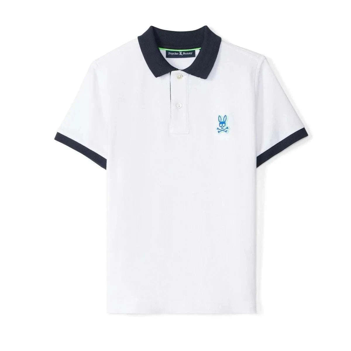 PSYCHO BUNNY KIDS SANDERSON PIQUE POLO WHITE B0K553C200 Laherradurawwnc.com