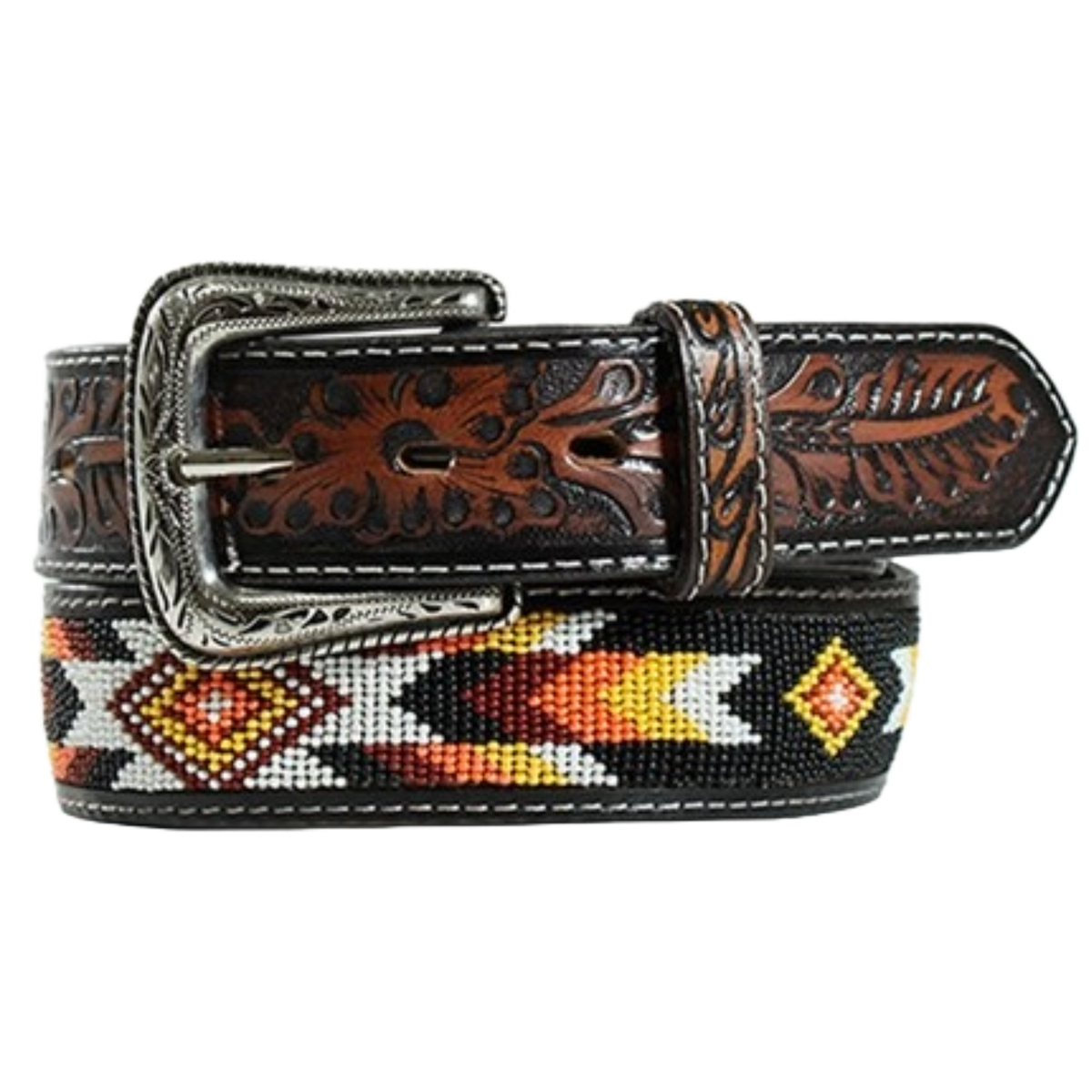 NOCONA MENS AZTEC RED AND YELLOW WESTERN BELT - N210006697