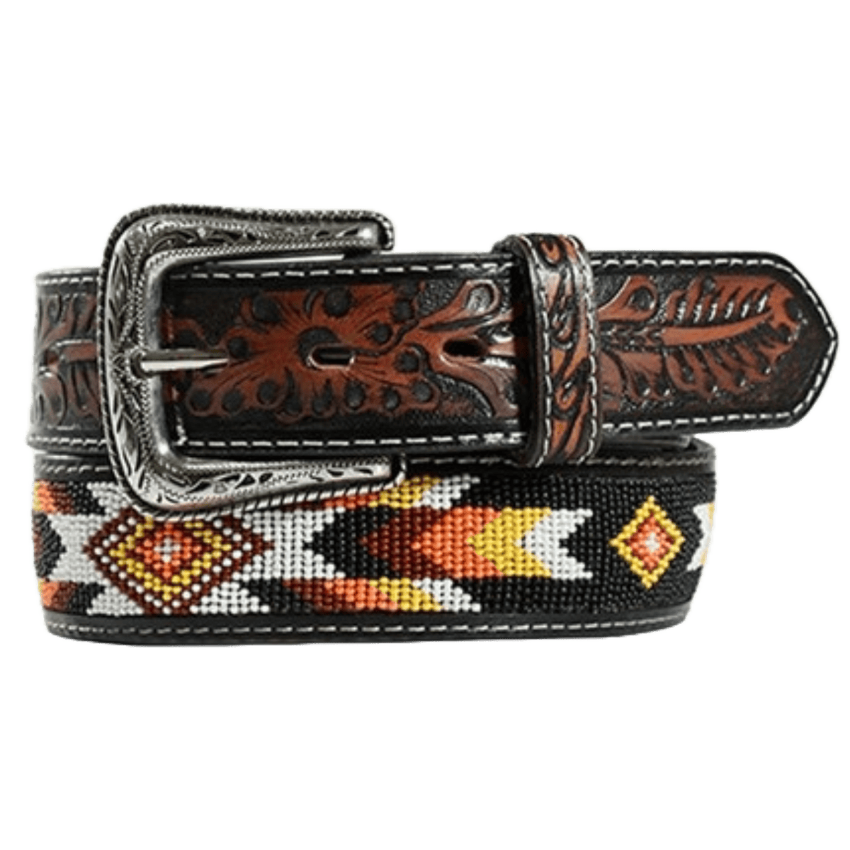 NOCONA MENS AZTEC RED AND YELLOW WESTERN BELT - N210006697 Laherradurawwnc.com