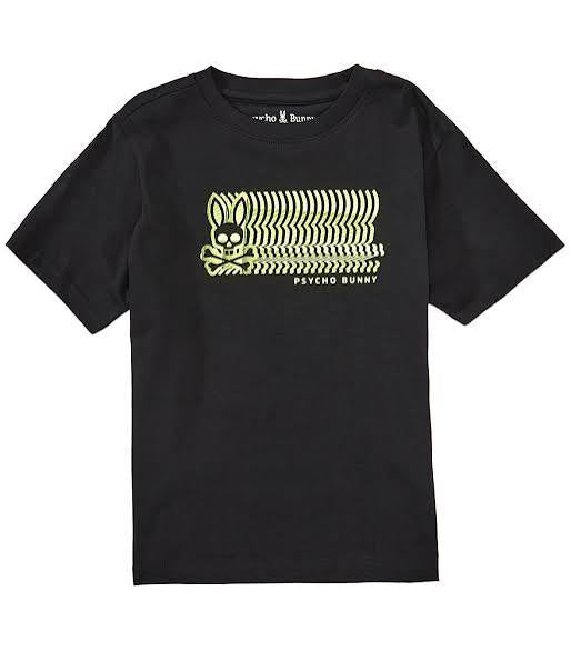 PSYCHO BUNNY KIDS ARVO SPORT TEE BLACK B0U538F200