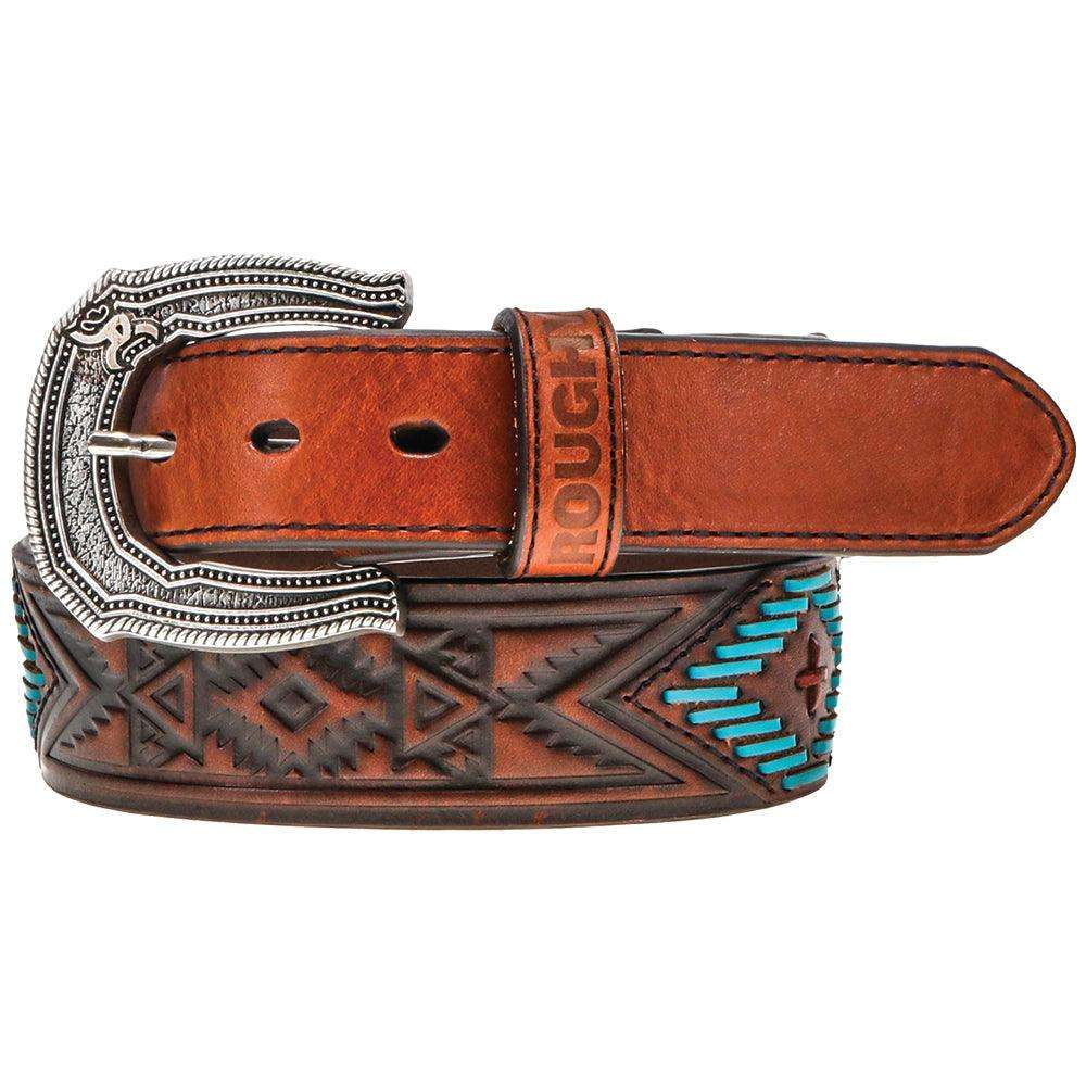 ROUGHY MENS BLUE AZTEC DESIGN BELT- RMBLT015 Laherradurawwnc.com