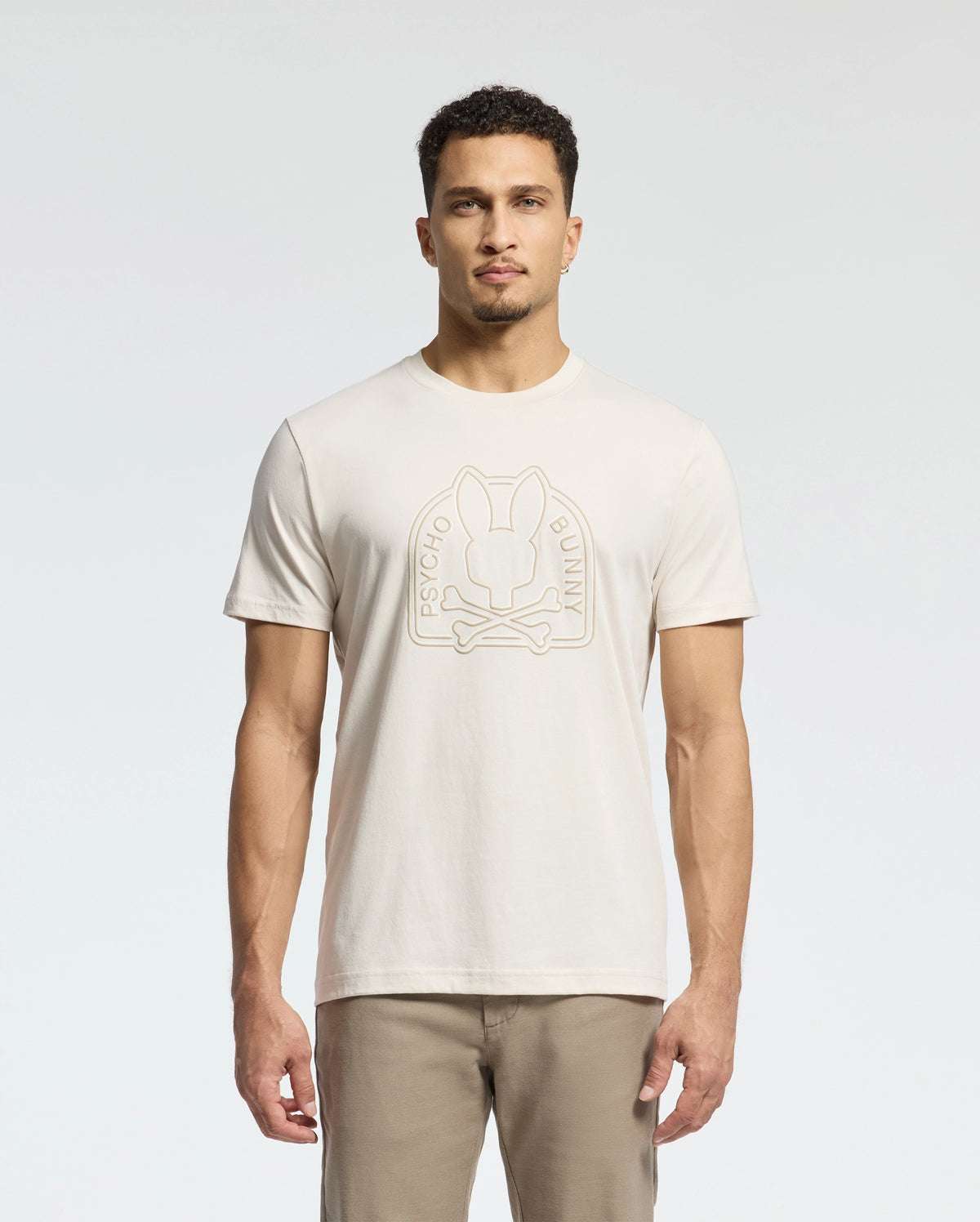 PSYCO BUNNY MEN Melbourne Graphic Tee Natural Linen B6U410F200 Laherradurawwnc.com