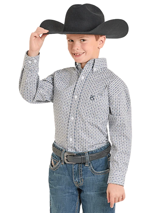 PANHANDLE KIDS LS 1PkT BUTTON BLUE SBB2S07402 Laherradurawwnc.com