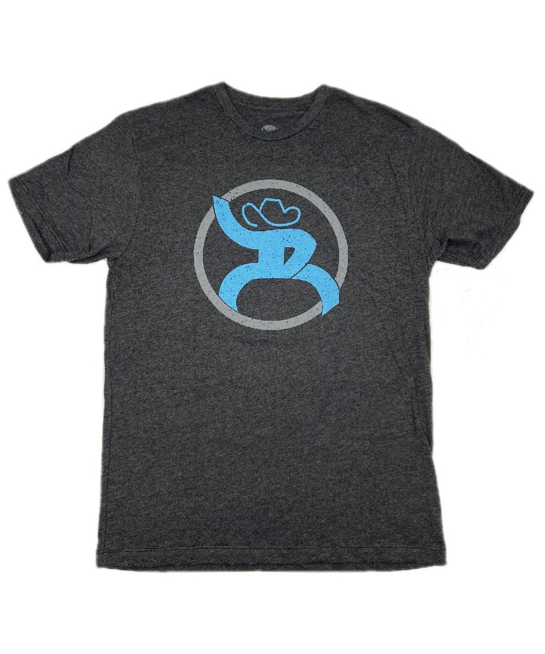 HOOEY MENS TSHIRT HEATHER GREY TEAL LOGO-RT1506BK