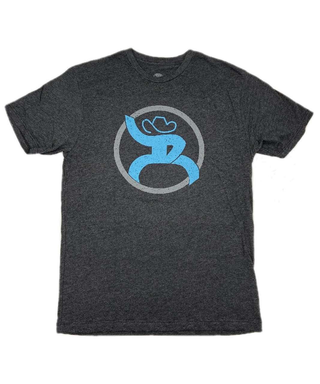 HOOEY MENS TSHIRT HEATHER GREY TEAL LOGO-RT1506BK Laherradurawwnc.com