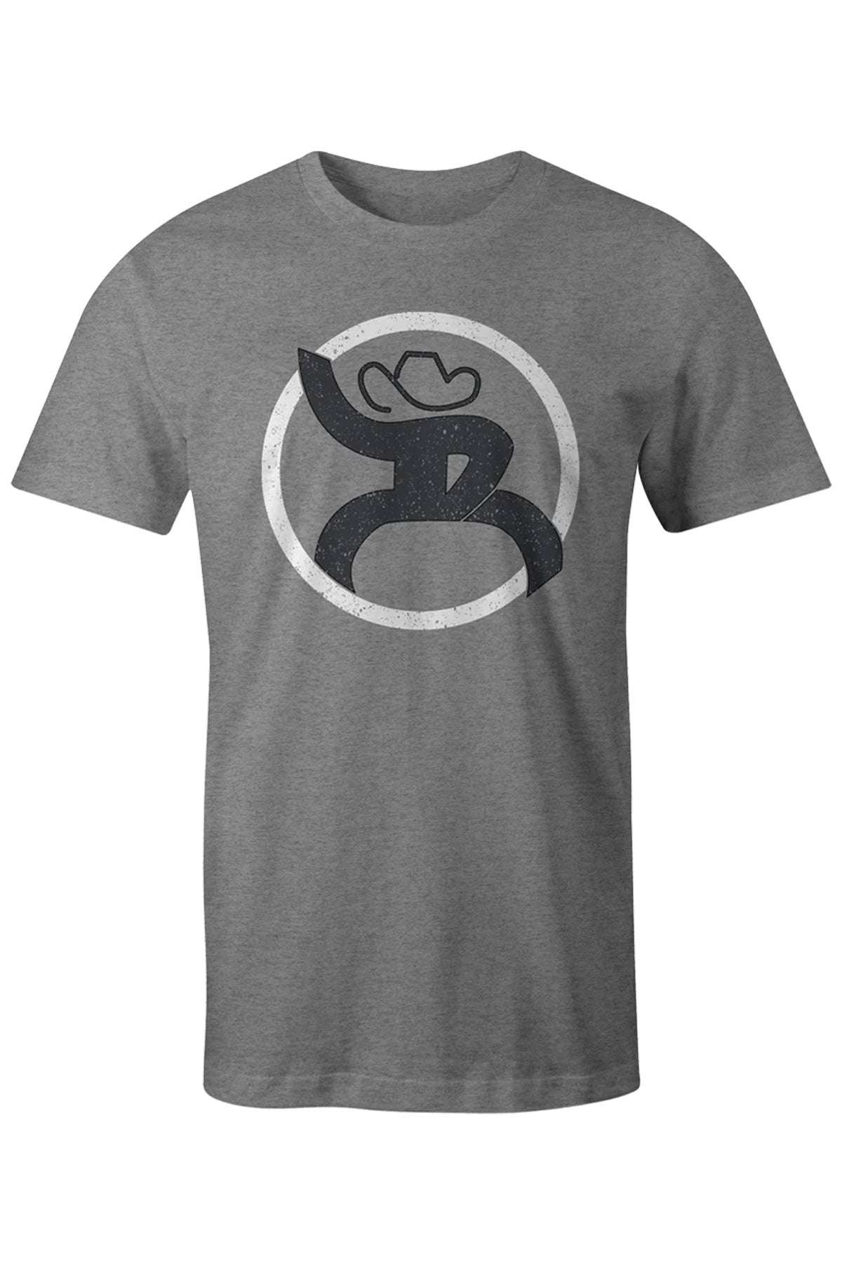 “ROUGHY 2.0” HOOEY GREY CREW NECK WITH WHITE CHARCOAL LOGO- RT1516GY Laherradurawwnc.com