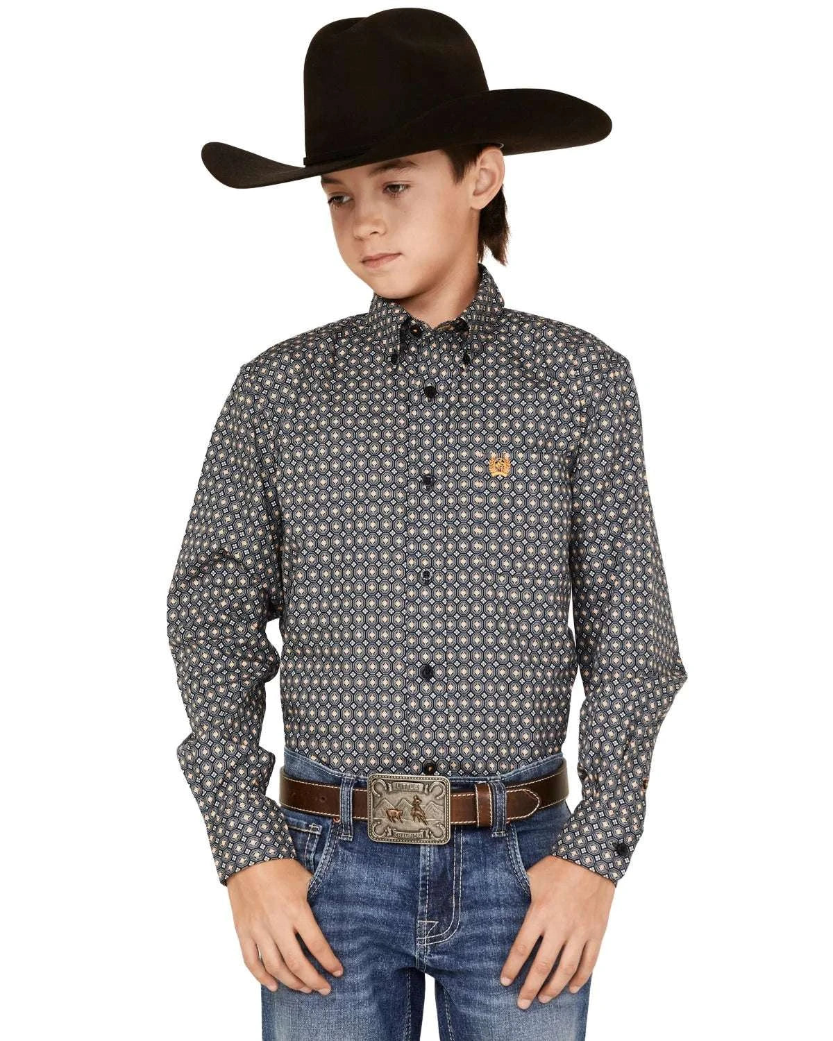CINCH BOYS SHIRT LONG SLEEVE MTW7060292 Laherradurawwnc.com