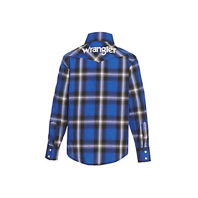 WRANGLER KIDS SHIRT LONG SLEEVE BLUE 112318517 Laherradurawwnc.com