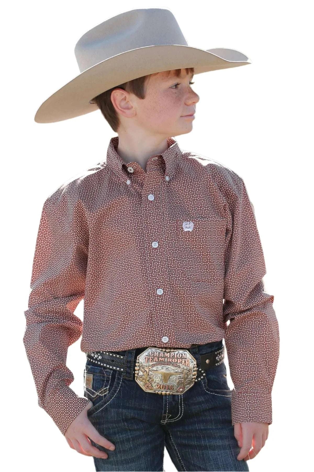 CINCH BOYS GEOMETRIC BROWN STYLE MTW7060320 Laherradurawwnc.com