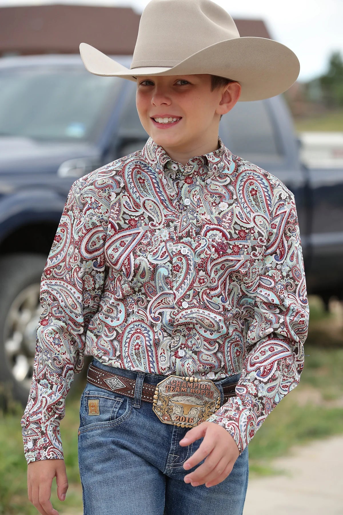 CINCH KIDS SHIRT LONG SLEEVE MTW7060289 MUL