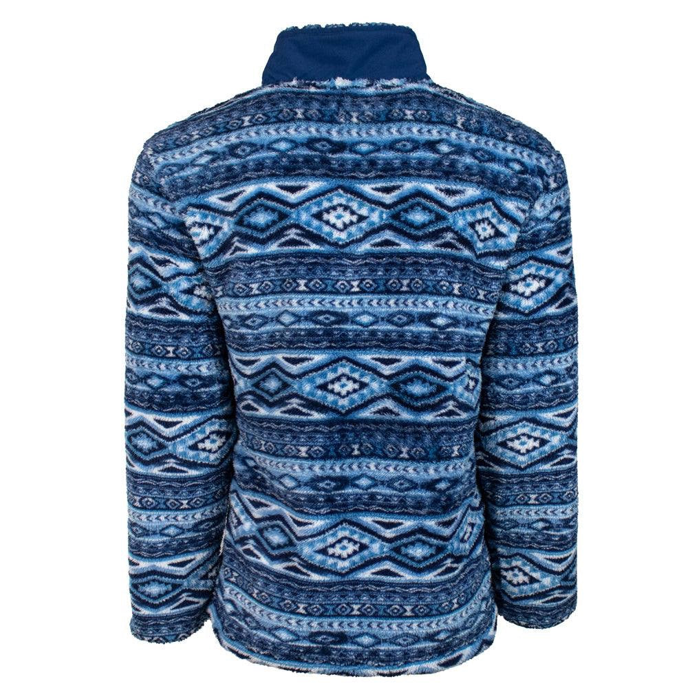 HOOEY® MENS NAVY AZTEC FLEECE PULLOVER HFP001NVAZ