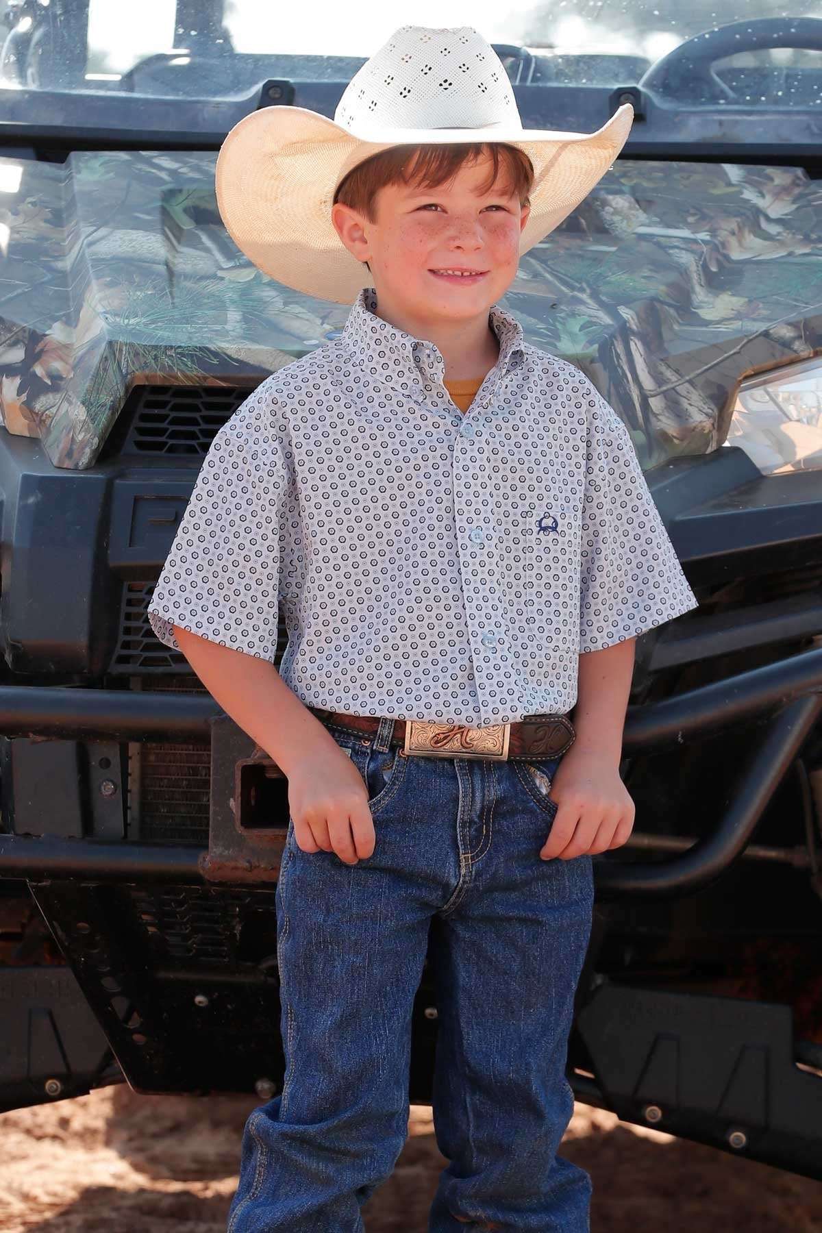 CINCH BOYS GEOMETRIC BLUE STYLE MTW7140033 Laherradurawwnc.com