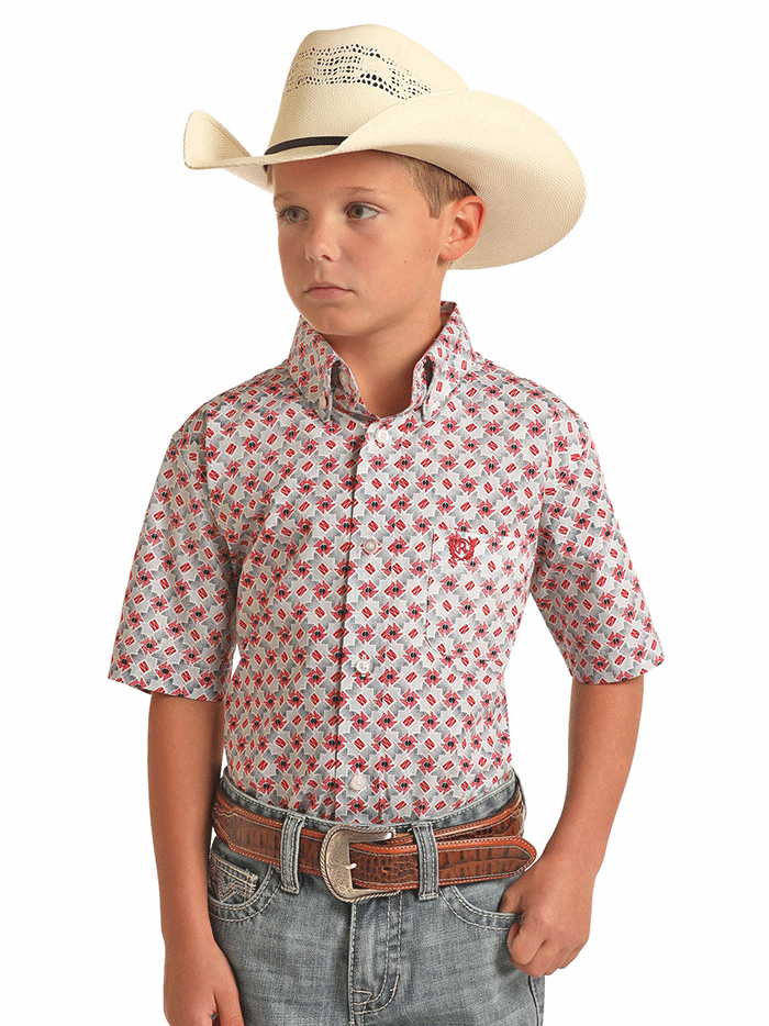 PANHANDLE KIDS SHIRT/ - SCARLET-C1D3174 Laherradurawwnc.com