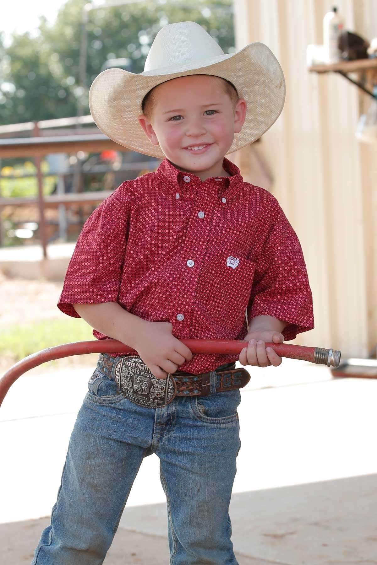 CINCH BOYS GEOMETRIC RED STYLE MTW7140032 Laherradurawwnc.com