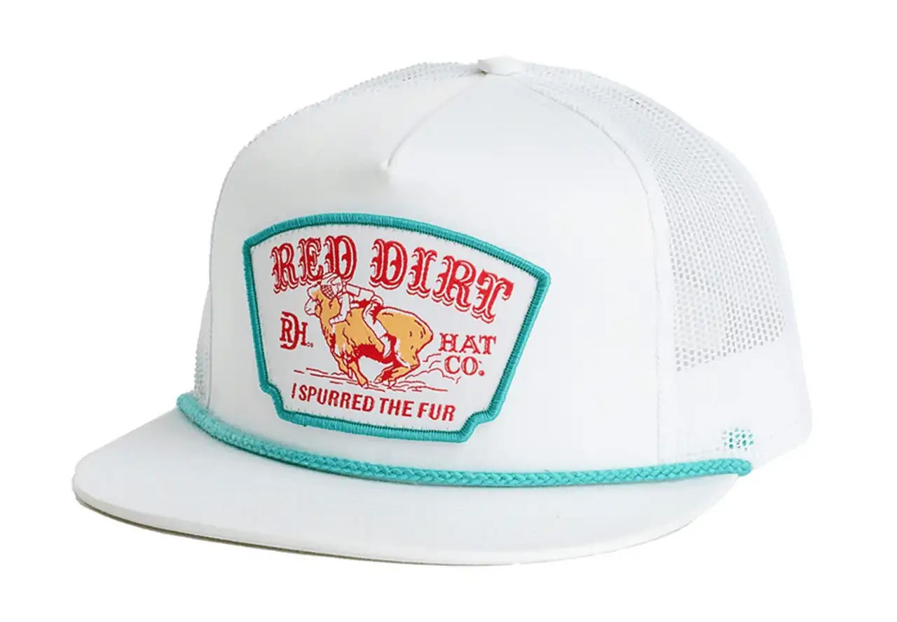 Red Dirt Mutton Bustin White Rope Youth Cap Laherradurawwnc.com