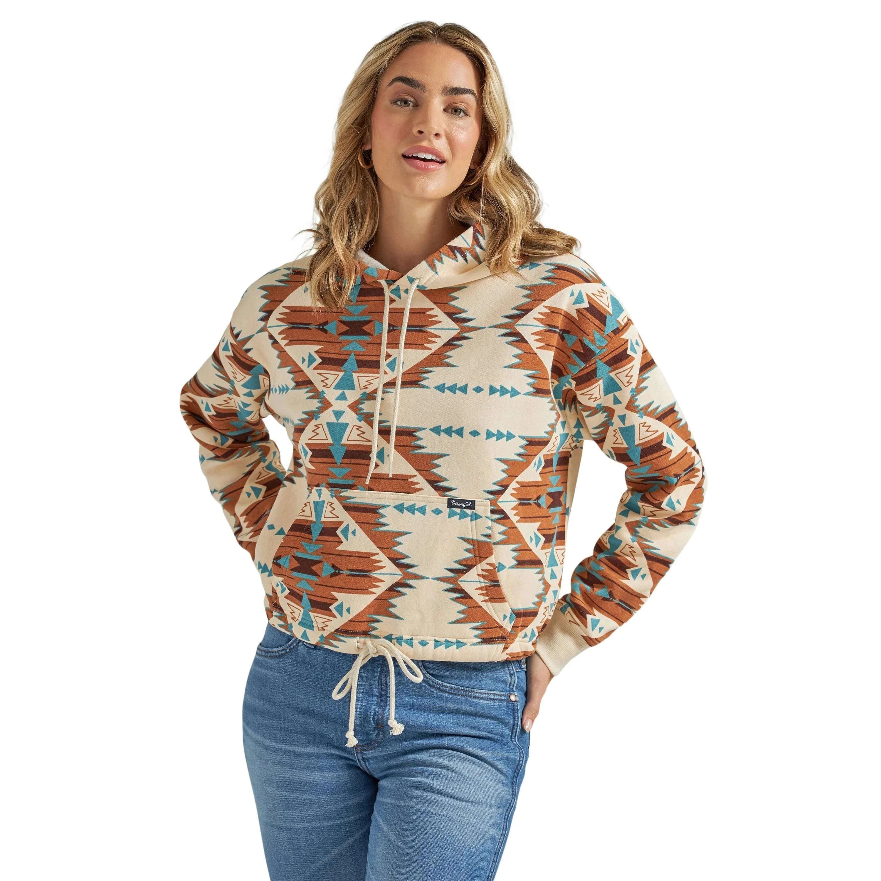 Women’s Wrangler Retro® Cinched Aztec Print Hoodie 112339174 Laherradurawwnc.com