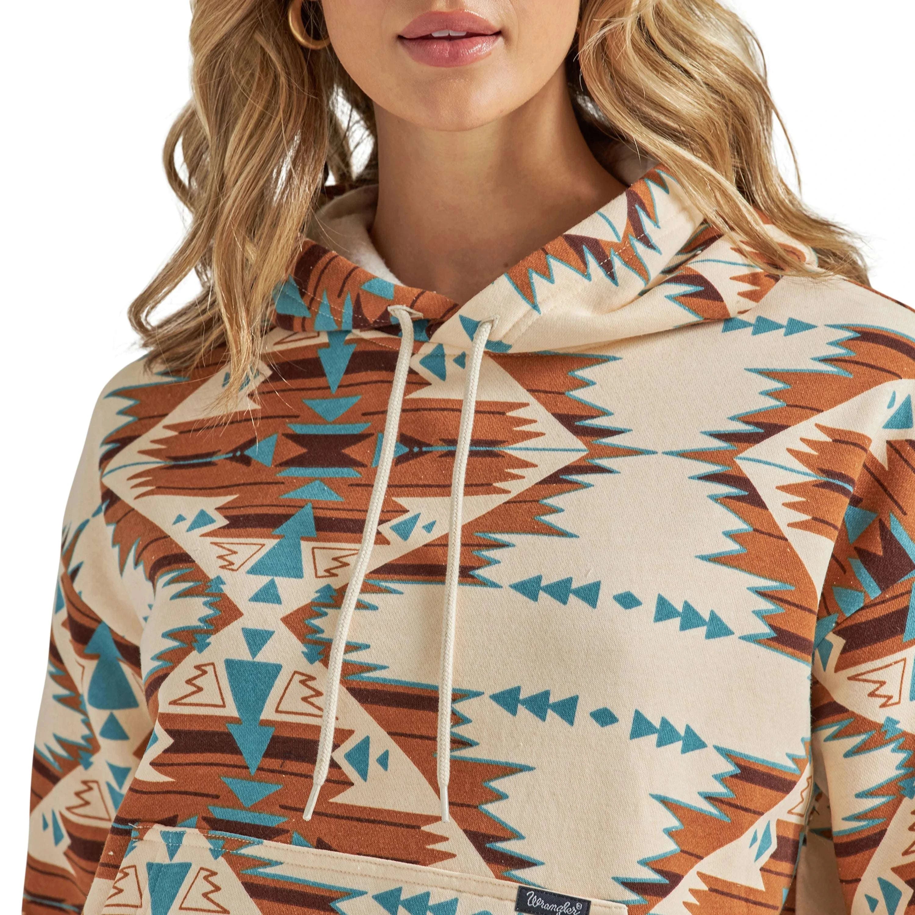 Women’s Wrangler Retro® Cinched Aztec Print Hoodie 112339174 Laherradurawwnc.com