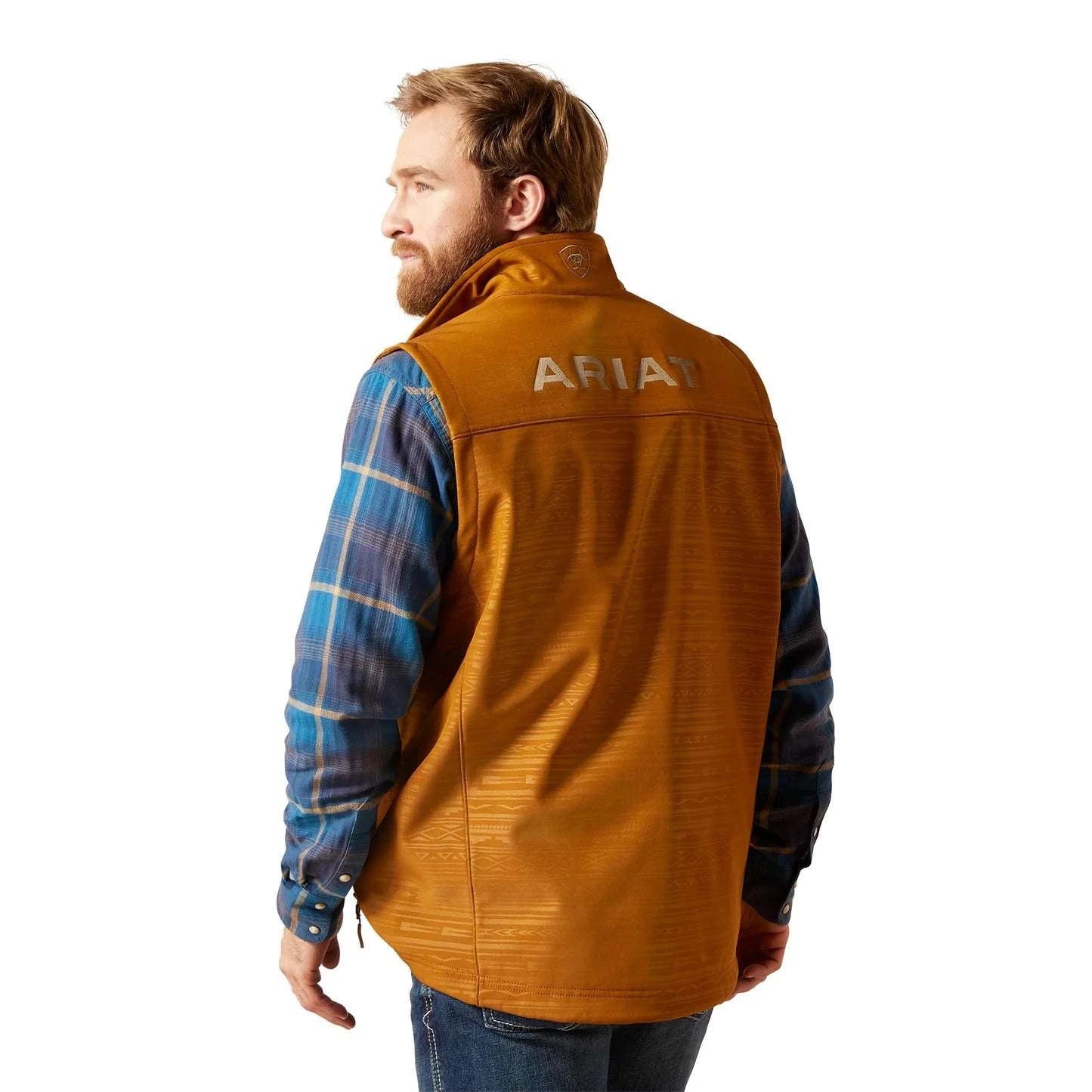 ARIAT LOGO 2.0 SOFTSHELL VEST CHESTNUT EMBOSSED-10046613 Laherradurawwnc.com