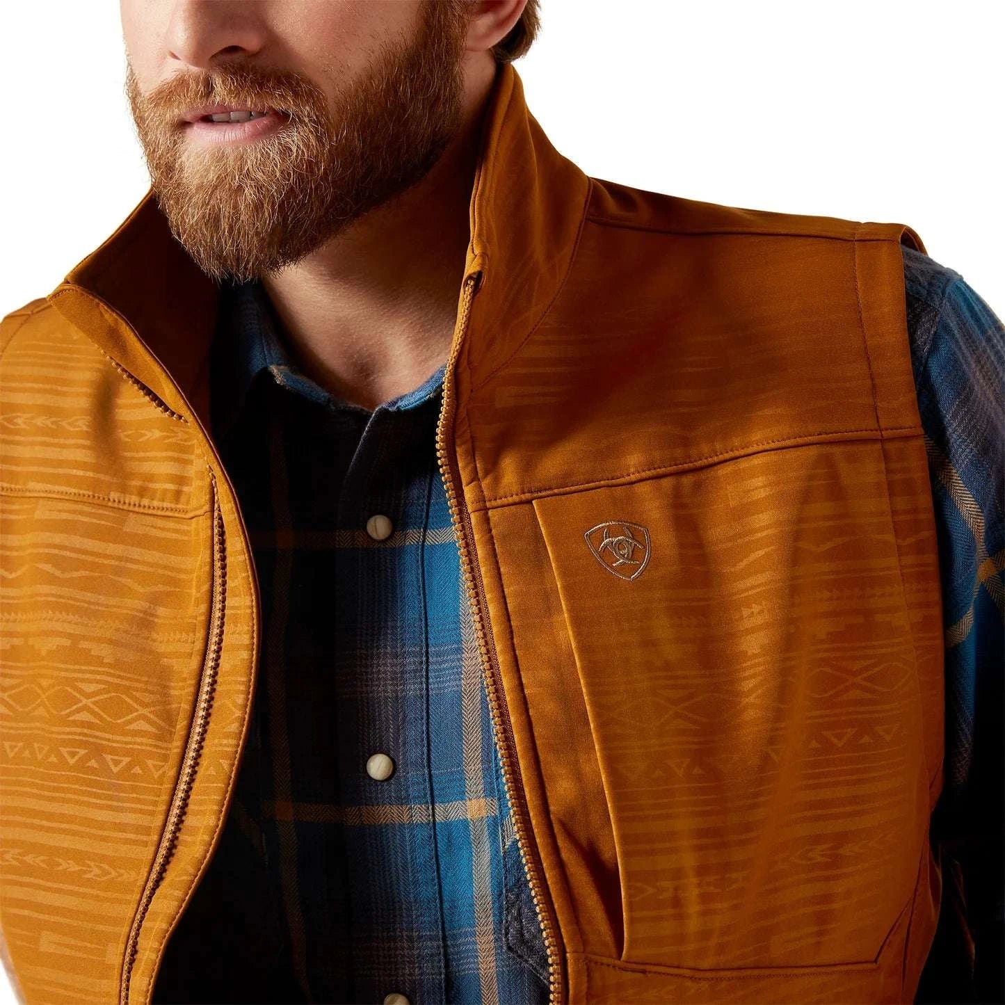 ARIAT LOGO 2.0 SOFTSHELL VEST CHESTNUT EMBOSSED-10046613 Laherradurawwnc.com