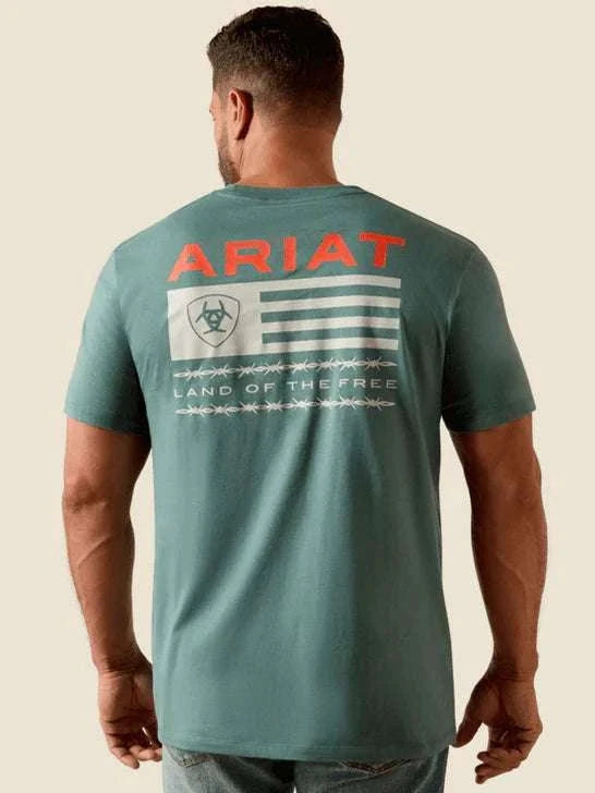 Ariat Hidden Valley Flag T-Shirt silver pine - 10061355 Laherradurawwnc.com