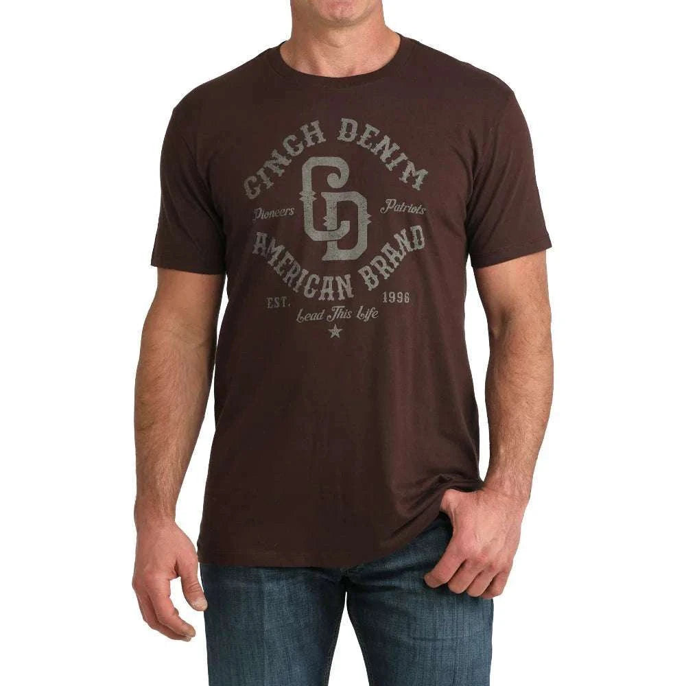 CINCH BROWN SHORT SLEEVE T-SHIRT -MTT1690716 Laherradurawwnc.com
