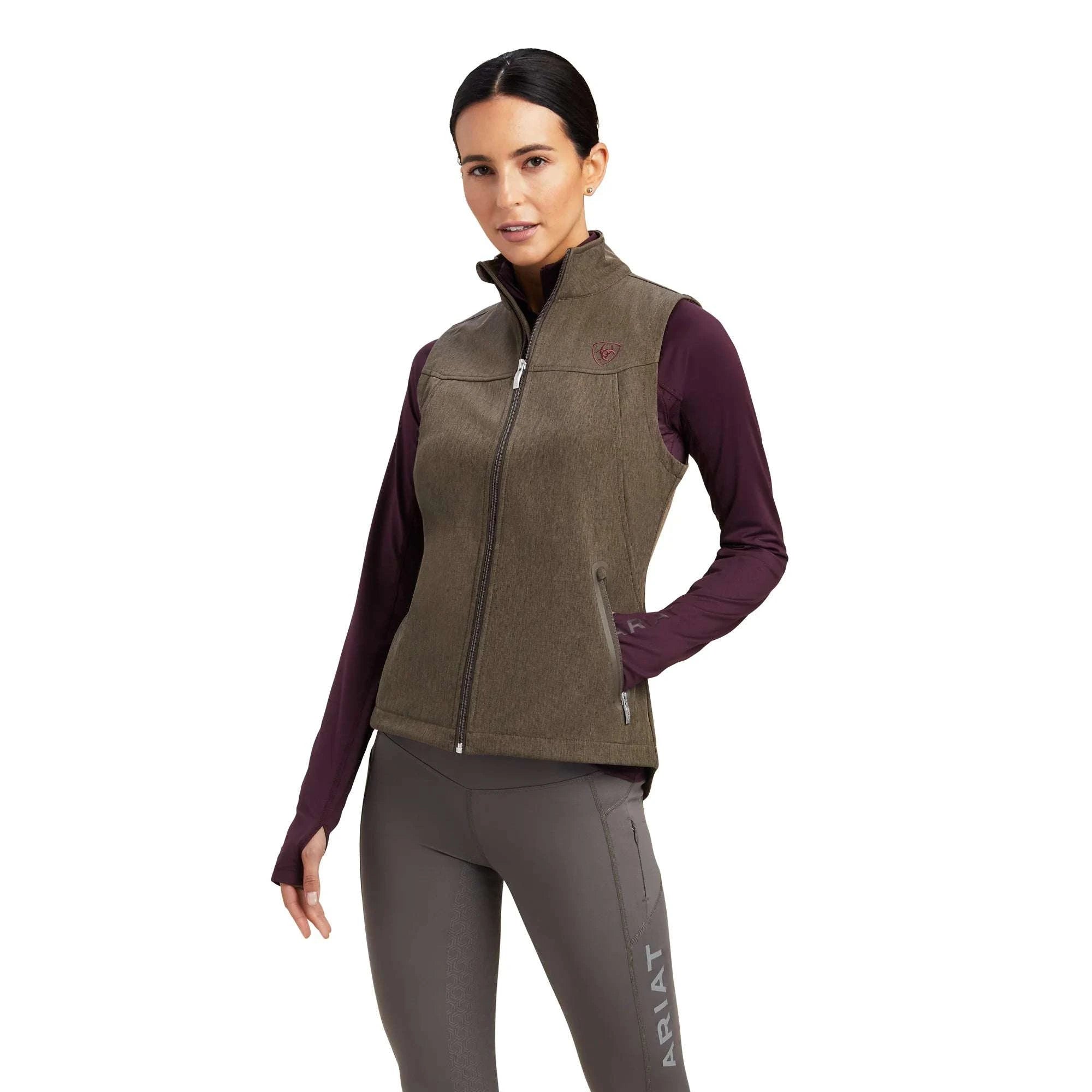 ARIAT WOMENS VEST BANYAN BARK HEATHER-10041274 Laherradurawwnc.com