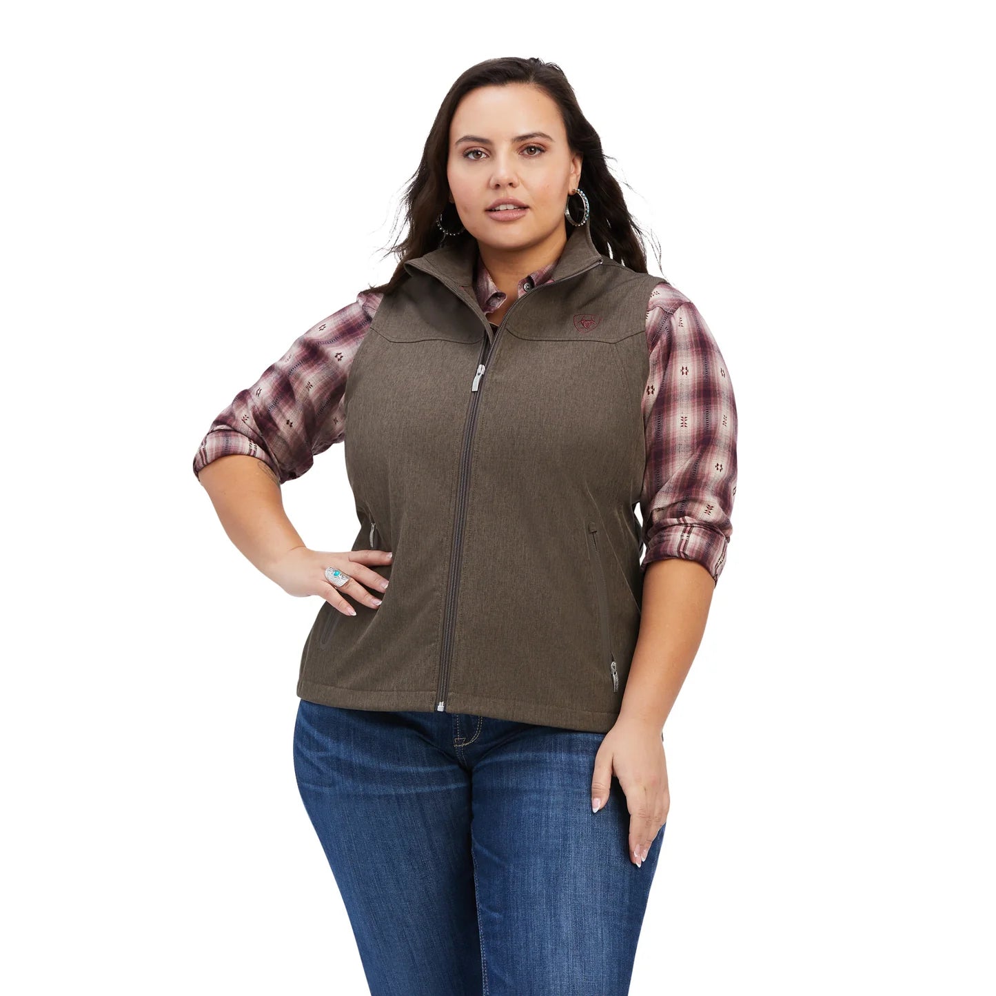 ARIAT WOMENS VEST BANYAN BARK HEATHER-10041274