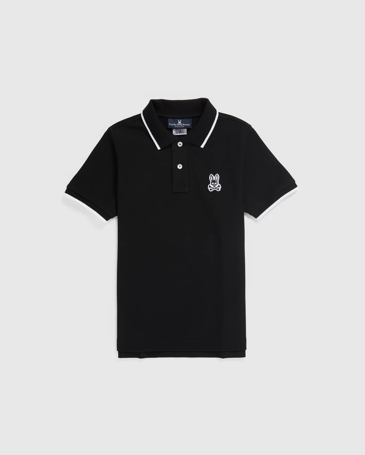 PSYCHO BUNNY KIDS JUDE PIQUE POLO BLACK KT0100027
