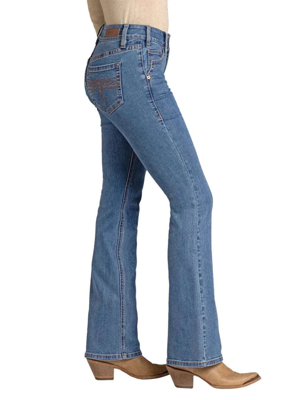 ROCK&ROLL WOMEN MEDIUM WASH MID RIDE BOOTCUT JEAN-BW4MD07188 Laherradurawwnc.com
