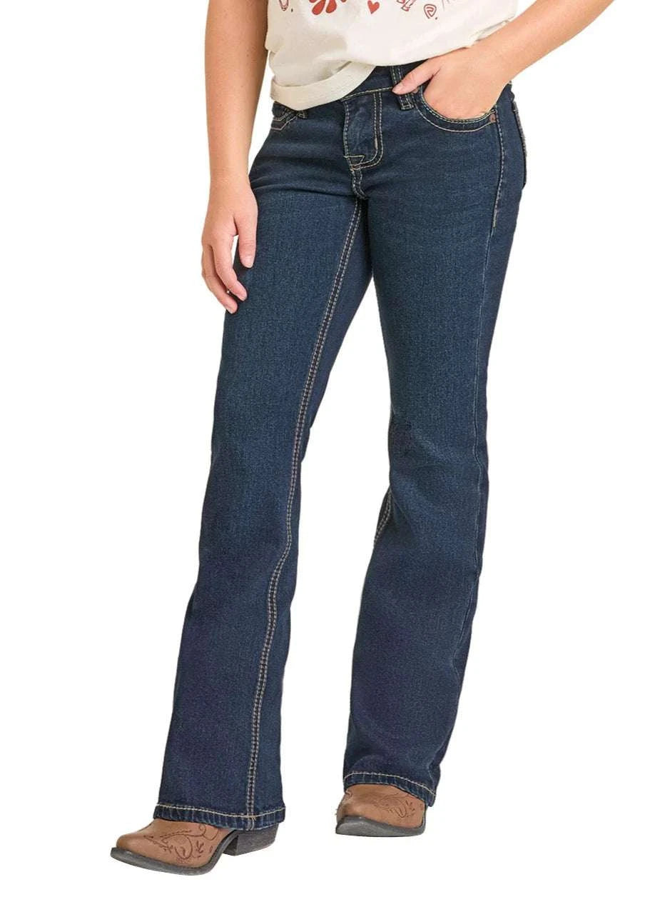ROCK&ROLL GIRLS DARK VINTAGE BOOT CUT JEAN-BG4MD07396 Laherradurawwnc.com