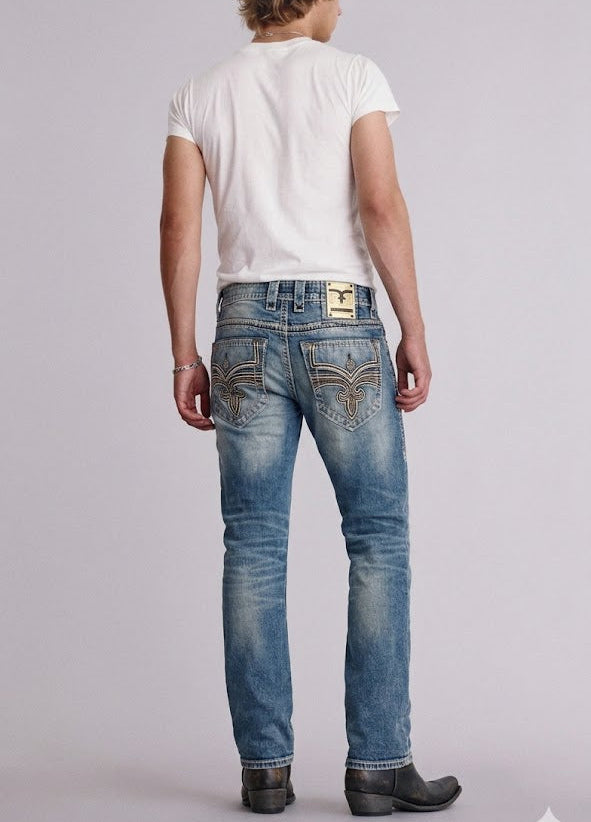 ROCK REVIVAL MENS JEAN STRAIGHT VINTAGE BLUE 32” - RP5811J202R