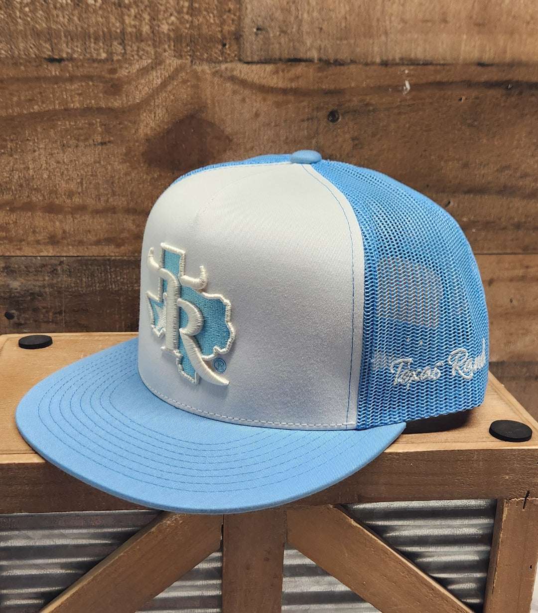 TEXAS RANCH WHITE /BLUE CAP Laherradurawwnc.com